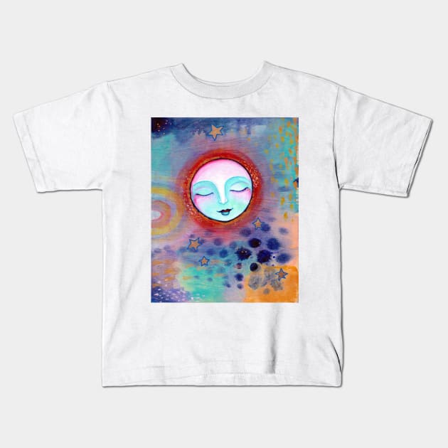 Moon and Stars Kids T-Shirt by gaea